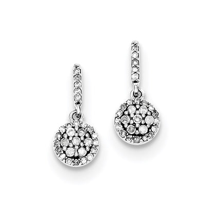 Sterling Silver Rhodium Diamond Earrings