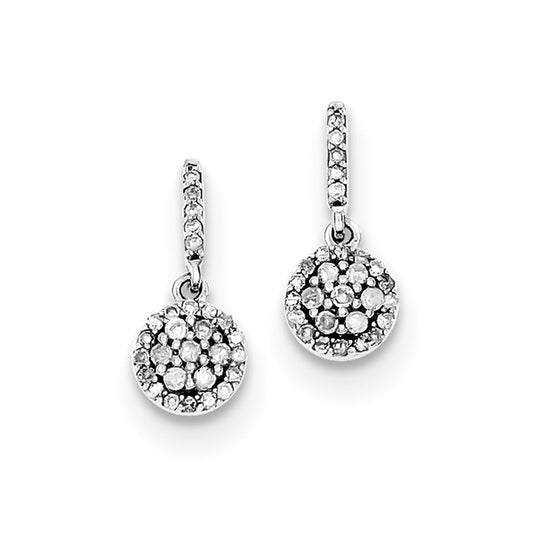 Sterling Silver Rhodium Diamond Earrings
