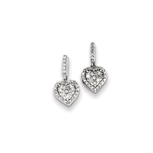 Sterling Silver Diamond Earrings