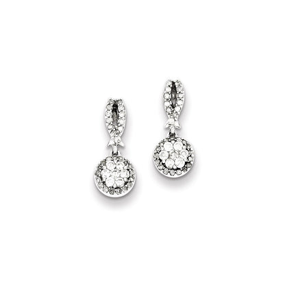 Sterling Silver Diamond Earrings