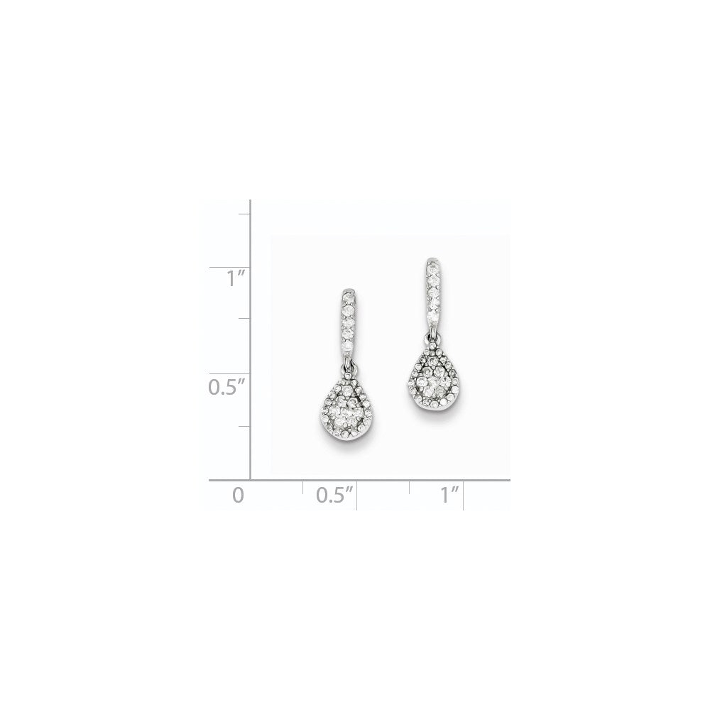 Sterling Silver Rhodium Diamond Earrings