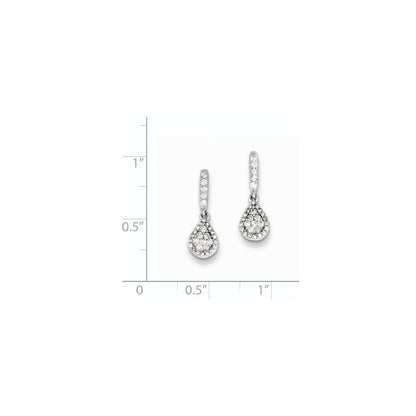Sterling Silver Rhodium Diamond Earrings