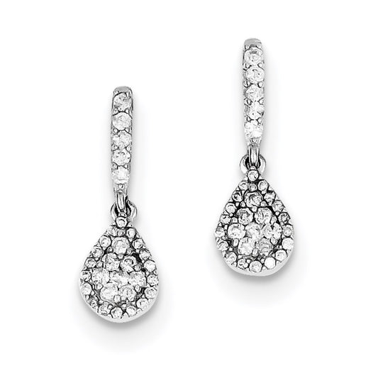 Sterling Silver Rhodium Diamond Earrings