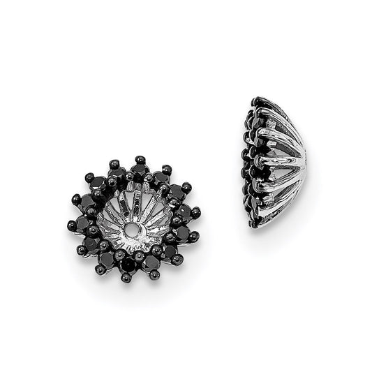 Sterling Silver Black Diamond Earring Jacket