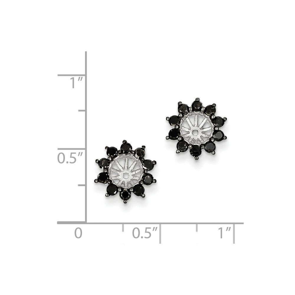 Sterling Silver Black Diamond Earring Jacket