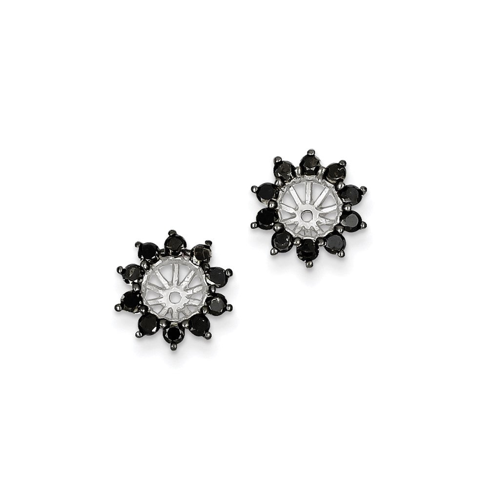 Sterling Silver Black Diamond Earring Jacket