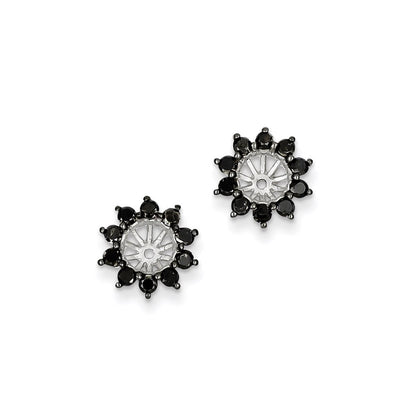Sterling Silver Black Diamond Earring Jacket