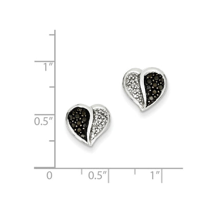 Sterling Silver Black u0026 White Diamond Earrings