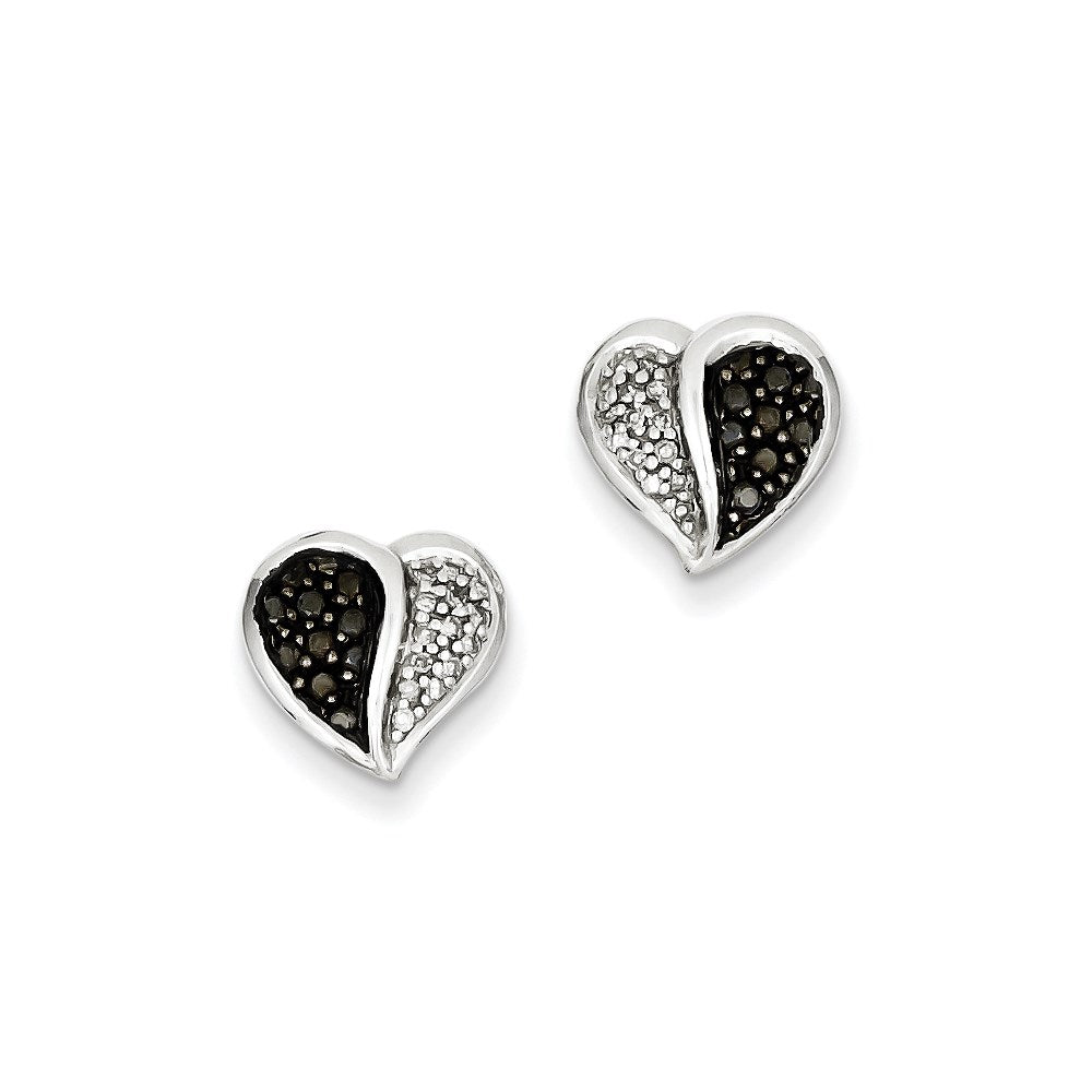 Sterling Silver Black u0026 White Diamond Earrings