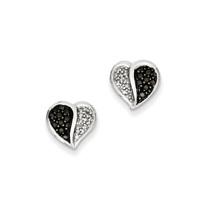 Sterling Silver Black u0026 White Diamond Earrings