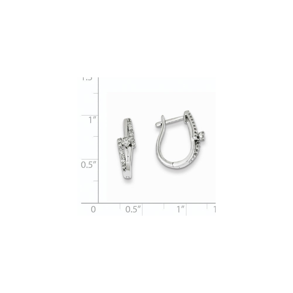 Sterling Silver Diamond Hoop Earrings