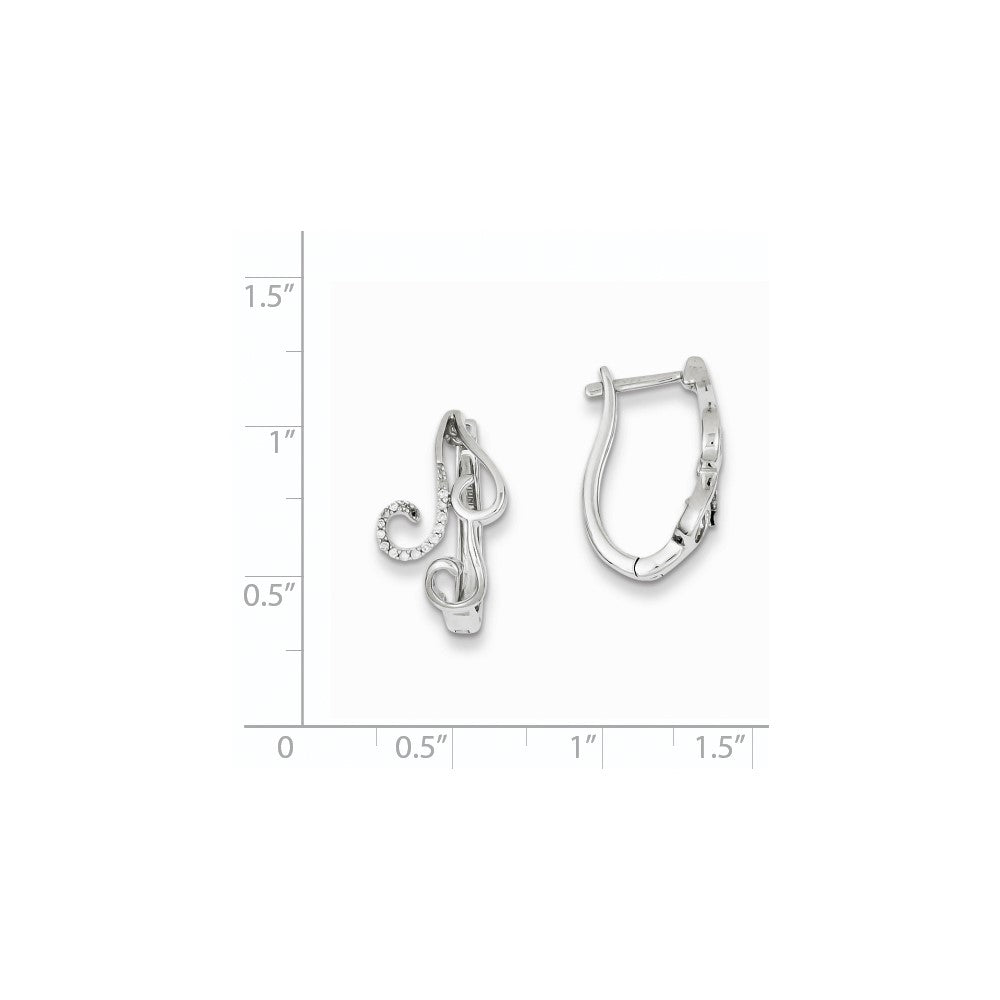 Sterling Silver Diamond Hoop Earrings