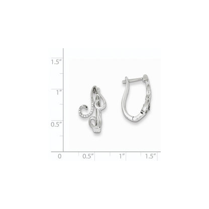 Sterling Silver Diamond Hoop Earrings