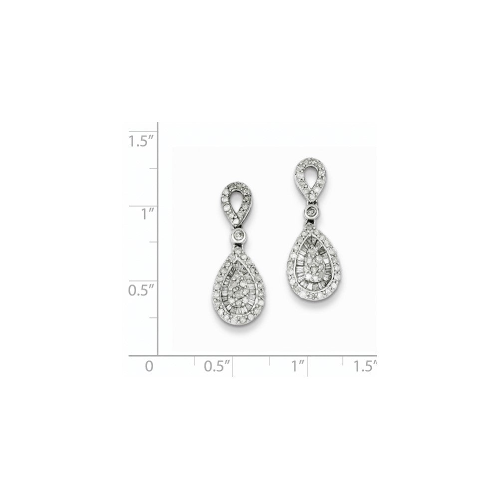Sterling Silver Diamond Earrings