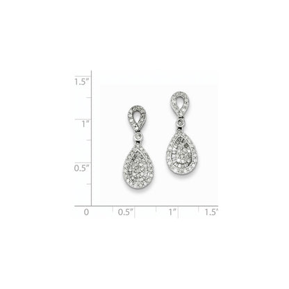 Sterling Silver Diamond Earrings