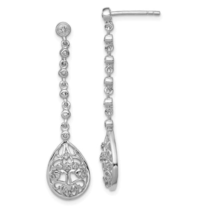 Sterling Silver Rhodium Diamond Earrings