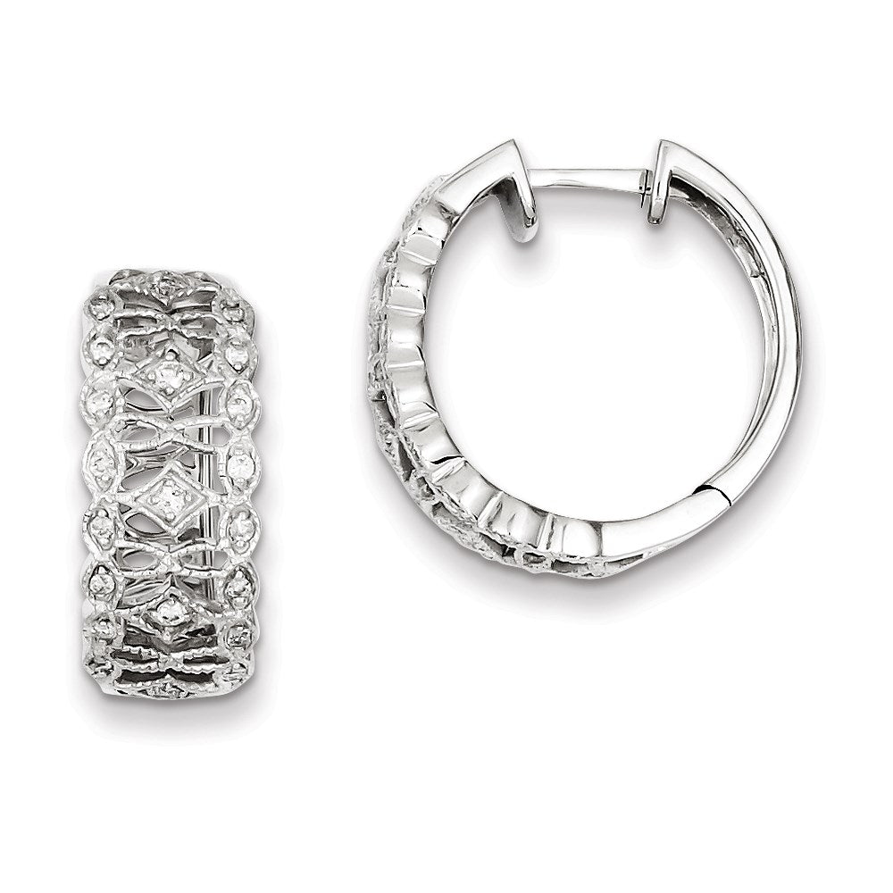 Sterling Silver Diamond Earrings