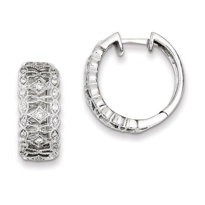 Sterling Silver Diamond Earrings