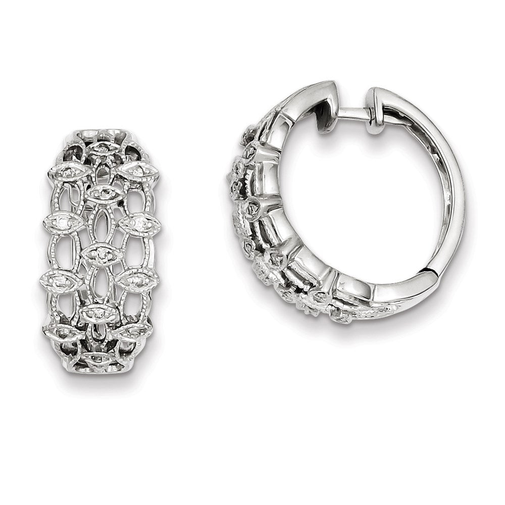 Sterling Silver Diamond Earrings