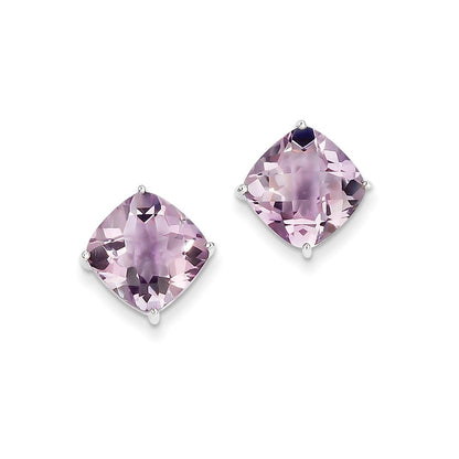 Sterling Silver Pink Quartz Earrings