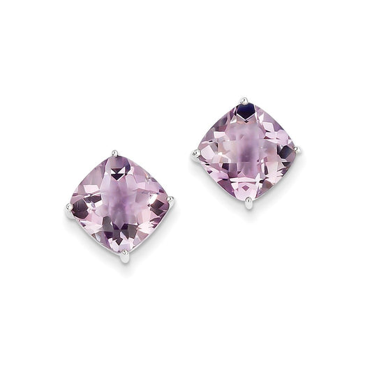 Sterling Silver Pink Quartz Earrings