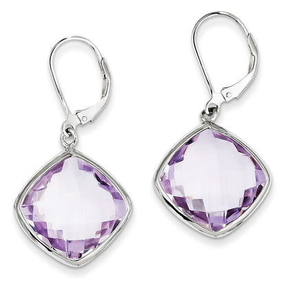 Sterling Silver Pink Quartz Earrings