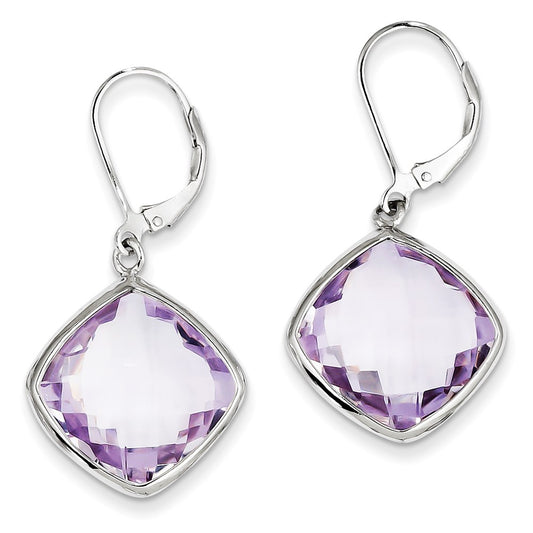 Sterling Silver Pink Quartz Earrings