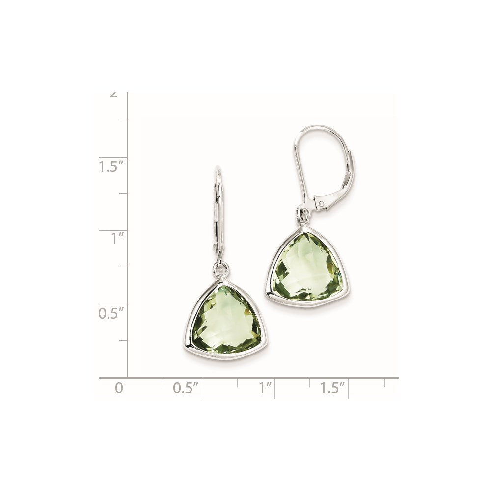 Sterling Silver Green Quartz Earrings