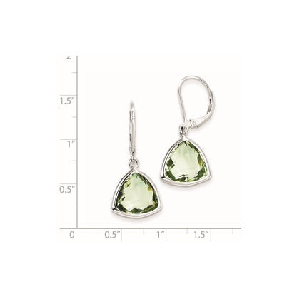 Sterling Silver Green Quartz Earrings