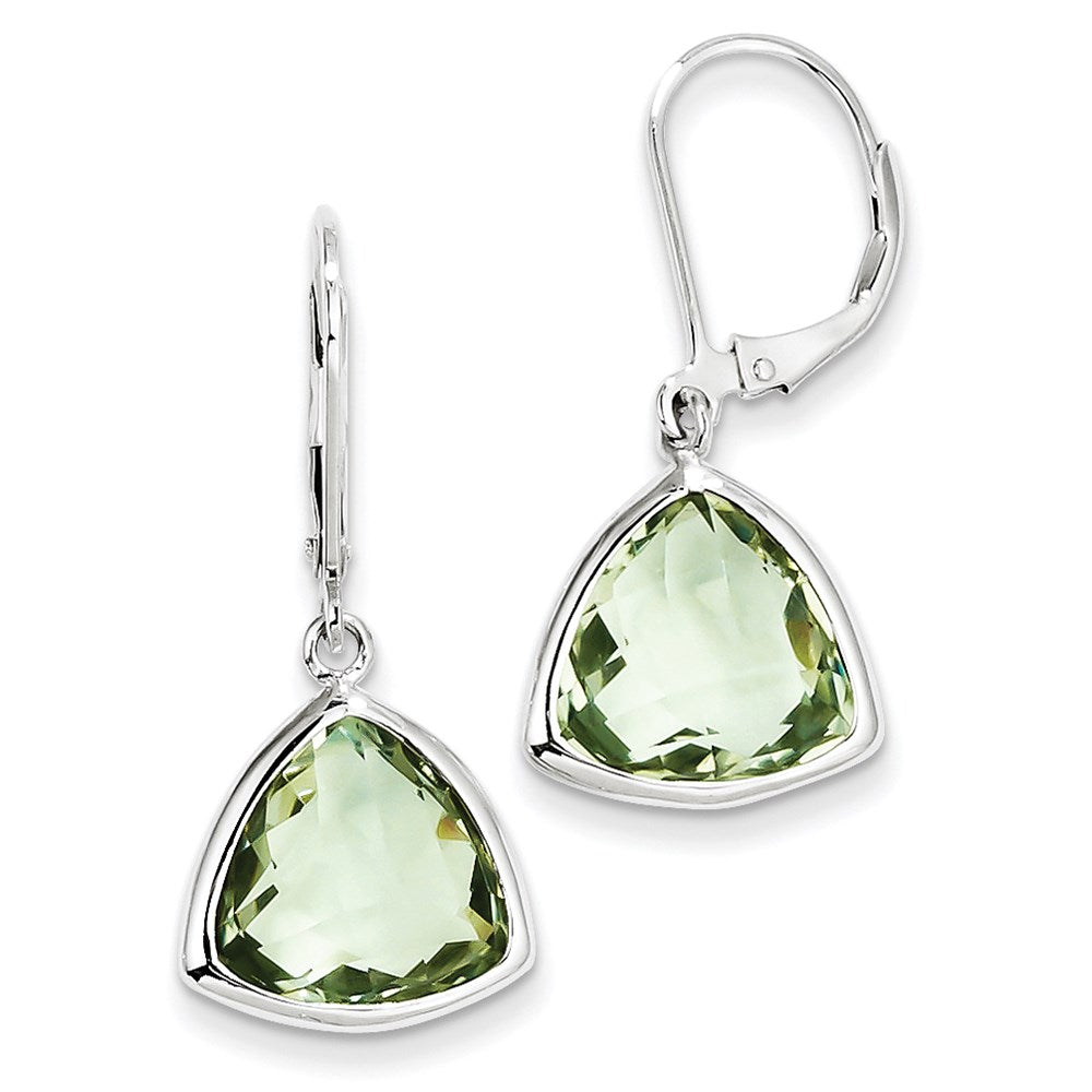 Sterling Silver Green Quartz Earrings