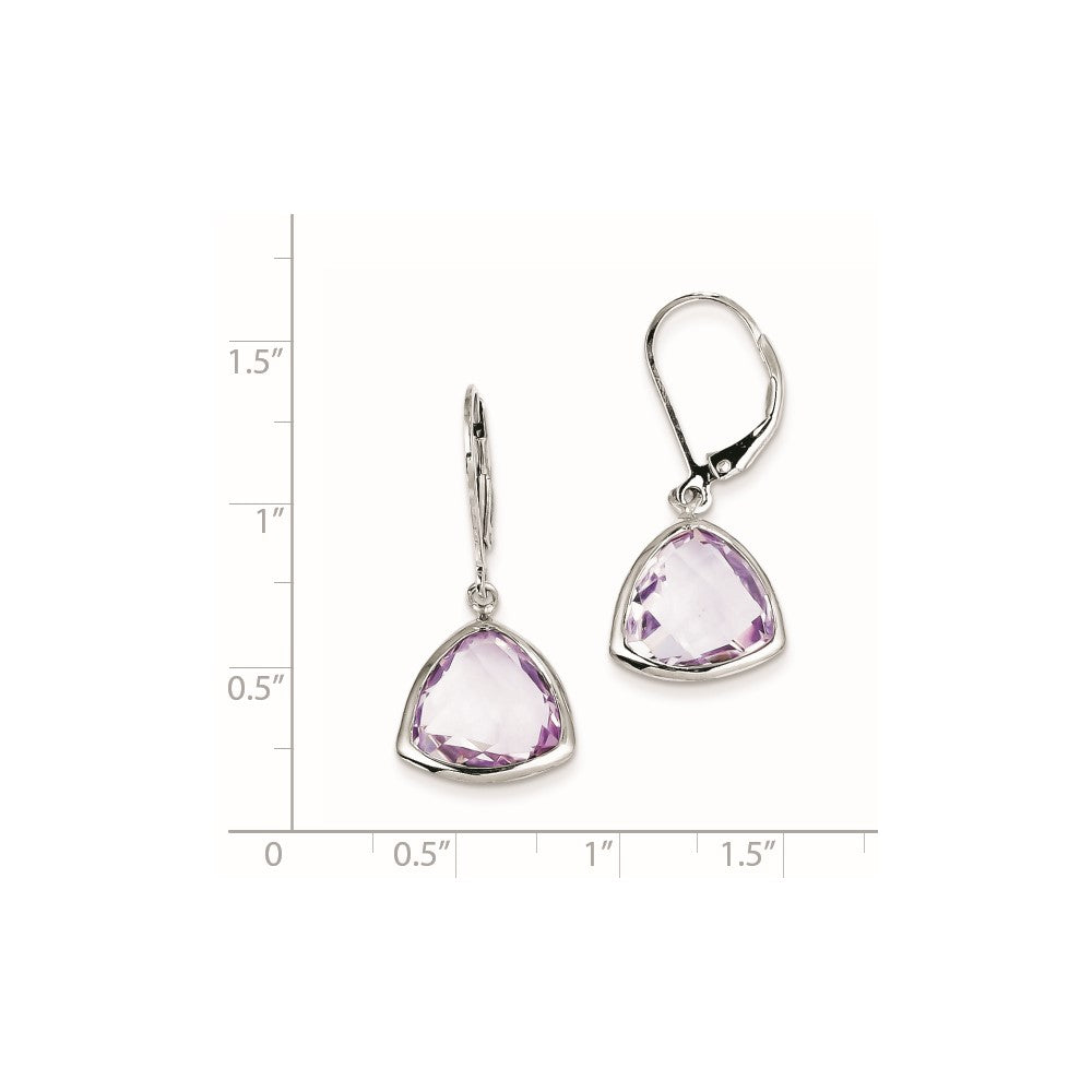 Sterling Silver Pink Quartz Earrings