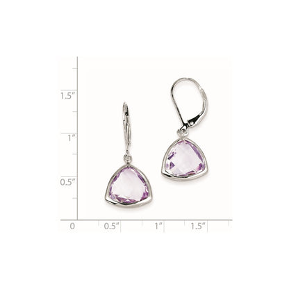 Sterling Silver Pink Quartz Earrings