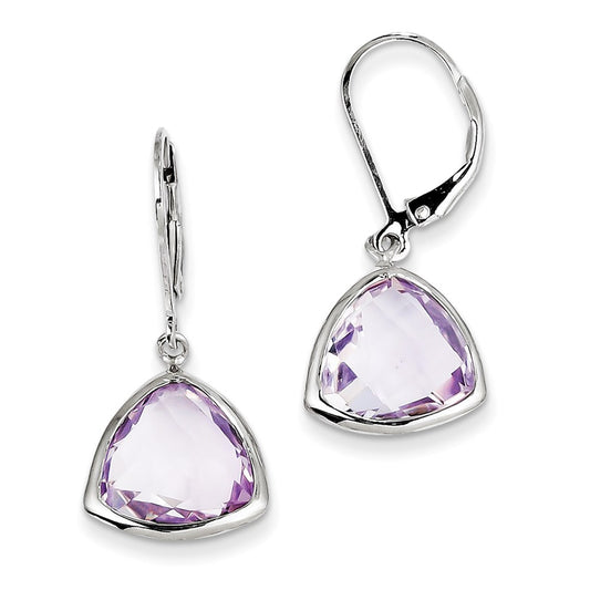 Sterling Silver Pink Quartz Earrings