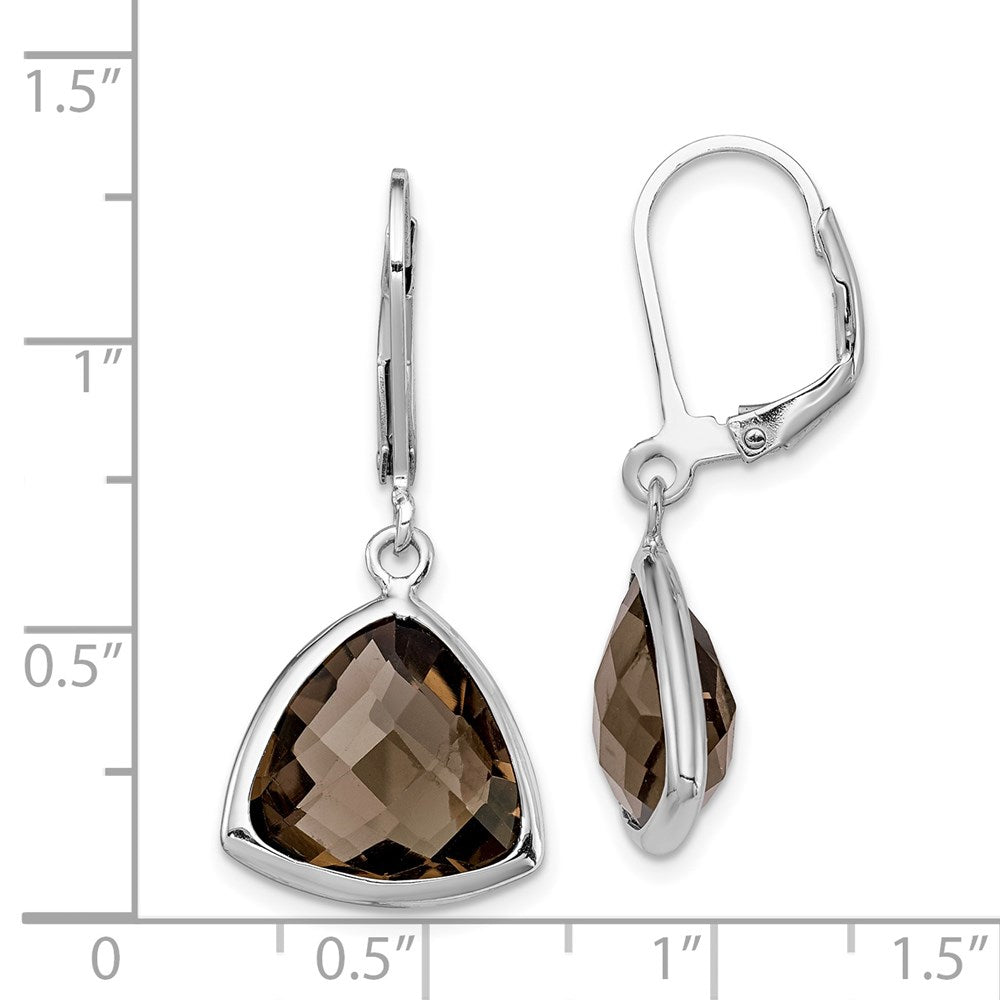 Sterling Silver Rhodium-plated Smoky Quartz Earrings