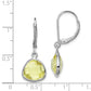 Sterling Silver Rhodium-plated Lemon Quartz Earrings