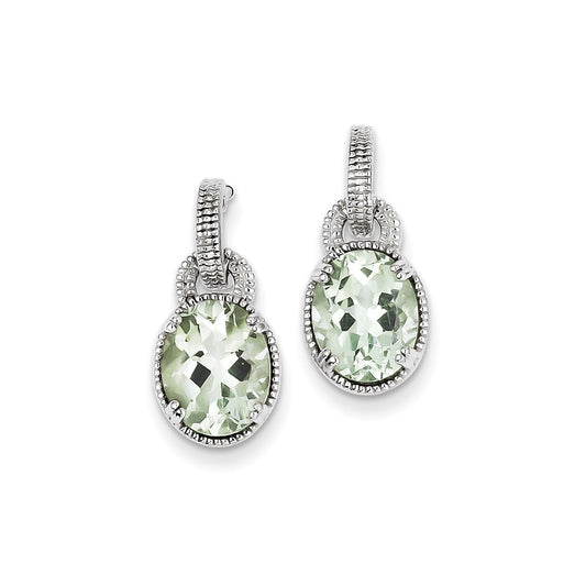 Sterling Silver Green Quartz Earrings