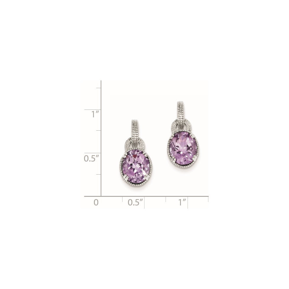 Sterling Silver Pink Quartz Earrings