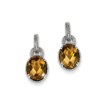 Sterling Silver Whiskey Quartz Earrings