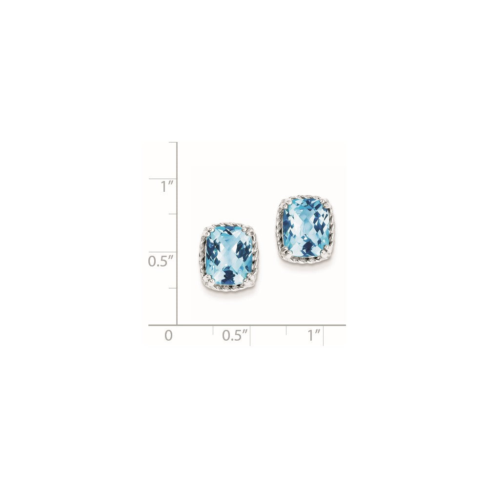 Sterling Silver Blue Topaz Earrings
