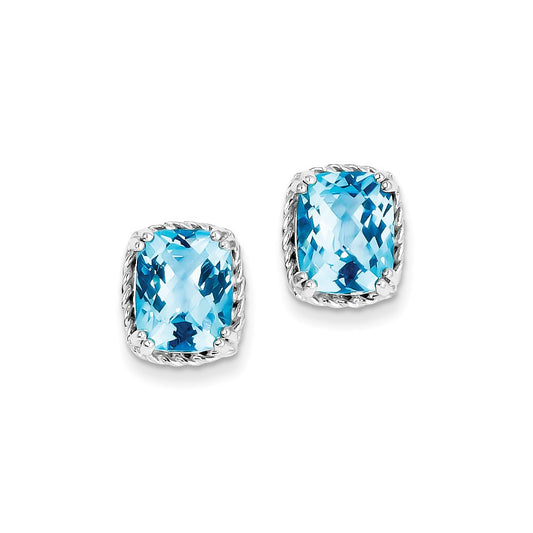 Sterling Silver Blue Topaz Earrings