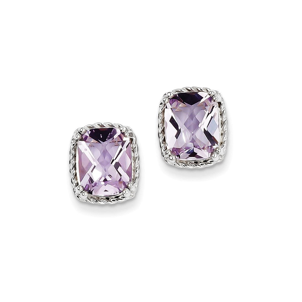 Sterling Silver Pink Quartz Earrings