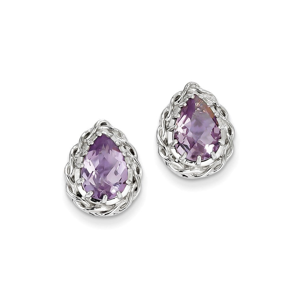 Sterling Silver Pink Quartz Earrings