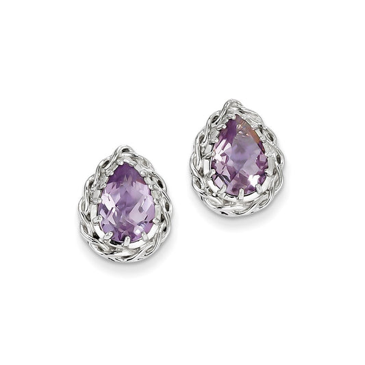 Sterling Silver Pink Quartz Earrings