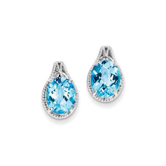 Sterling Silver Blue Topaz Earrings