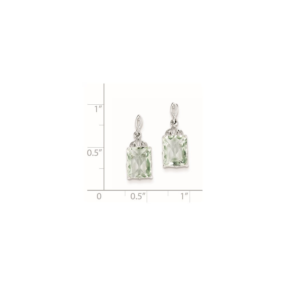 Sterling Silver Green Quartz Earrings