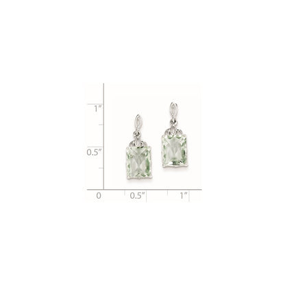 Sterling Silver Green Quartz Earrings