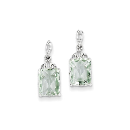 Sterling Silver Green Quartz Earrings