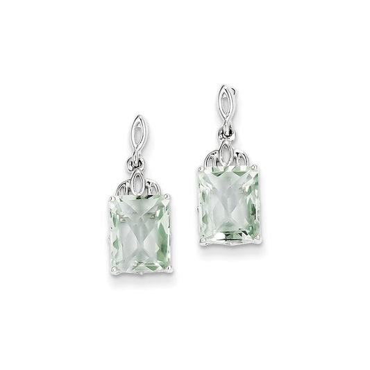 Sterling Silver Green Quartz Earrings