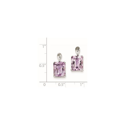 Sterling Silver Pink Quartz Earrings