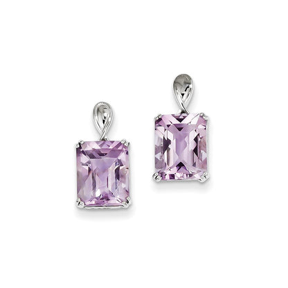 Sterling Silver Pink Quartz Earrings
